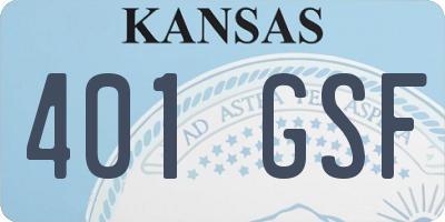 KS license plate 401GSF