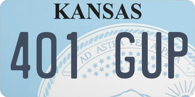 KS license plate 401GUP