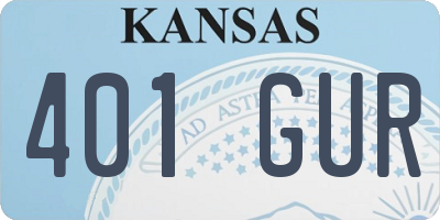 KS license plate 401GUR