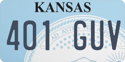 KS license plate 401GUV