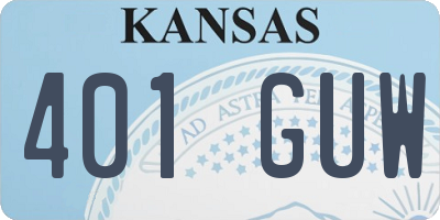 KS license plate 401GUW