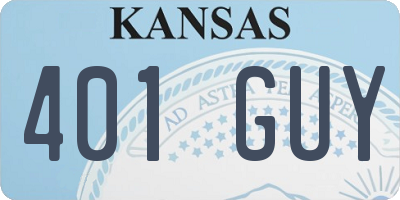 KS license plate 401GUY