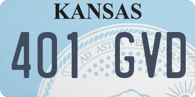KS license plate 401GVD