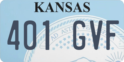 KS license plate 401GVF