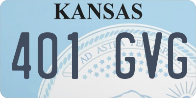 KS license plate 401GVG