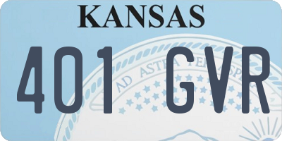 KS license plate 401GVR