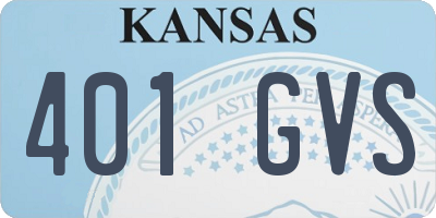 KS license plate 401GVS