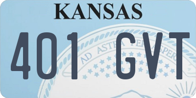 KS license plate 401GVT