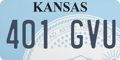 KS license plate 401GVU