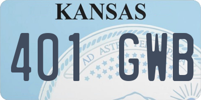 KS license plate 401GWB