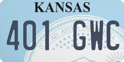 KS license plate 401GWC