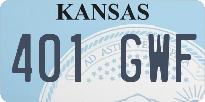 KS license plate 401GWF
