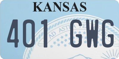 KS license plate 401GWG