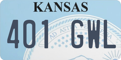 KS license plate 401GWL