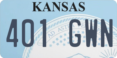 KS license plate 401GWN
