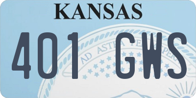 KS license plate 401GWS