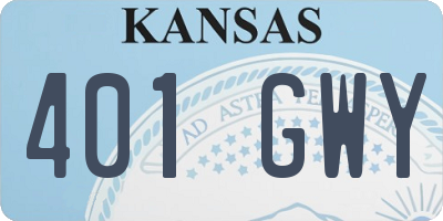 KS license plate 401GWY