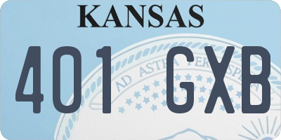 KS license plate 401GXB