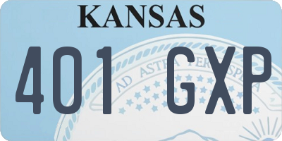 KS license plate 401GXP