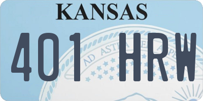KS license plate 401HRW