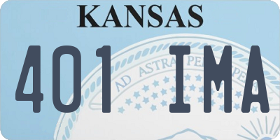 KS license plate 401IMA