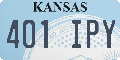 KS license plate 401IPY