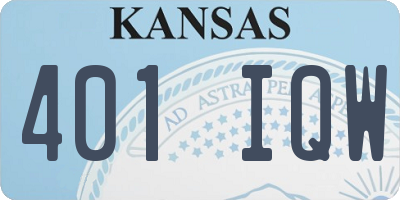 KS license plate 401IQW