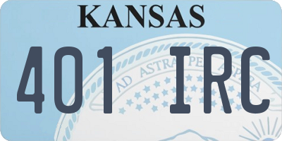 KS license plate 401IRC