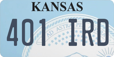 KS license plate 401IRD