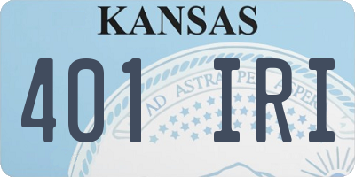KS license plate 401IRI