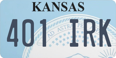 KS license plate 401IRK