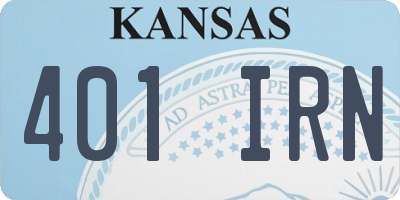 KS license plate 401IRN