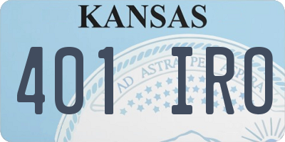 KS license plate 401IRO
