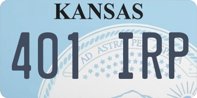 KS license plate 401IRP