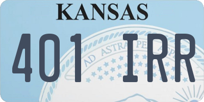 KS license plate 401IRR