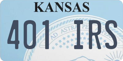 KS license plate 401IRS