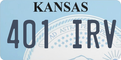 KS license plate 401IRV