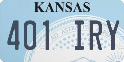 KS license plate 401IRY