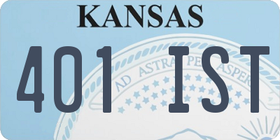 KS license plate 401IST