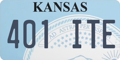 KS license plate 401ITE