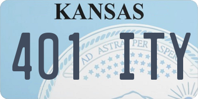 KS license plate 401ITY