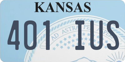 KS license plate 401IUS