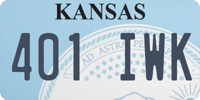 KS license plate 401IWK