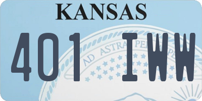 KS license plate 401IWW