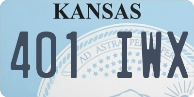 KS license plate 401IWX