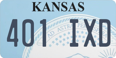 KS license plate 401IXD