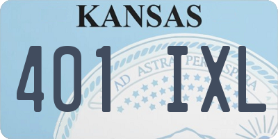 KS license plate 401IXL