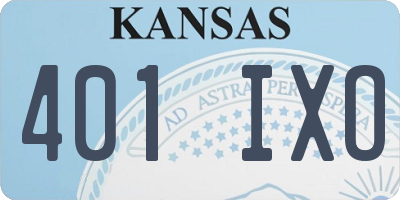 KS license plate 401IXO