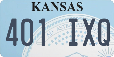 KS license plate 401IXQ