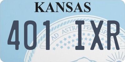 KS license plate 401IXR